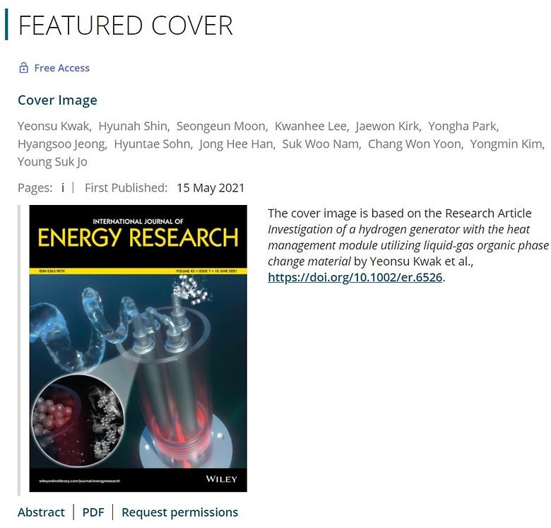 Investigation of a hydrogen generator with heat management module utilizing liquid-gas organic phase change material  (Wiley, IF: 3.741, JCR: 1.471%)