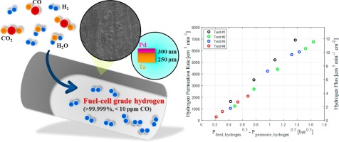 Characterization of a Pd/Ta composite membrane and its application to a large scale high-purity hydrogen separation from mixed gas (Elsevier, IF: 9.136 JCR: 9.44 %)